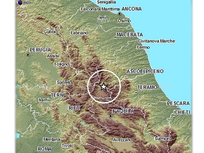 La localizzazione dell'INGV del terremoto del 2 aprile 2013 tra Ascoli Piceno e L'Aquila