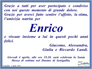 Manifesto funebre per Enrico Landi