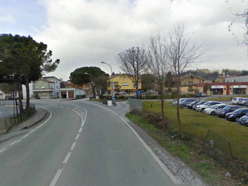 La strada Arceviese a Pianello: zona dell'incidente