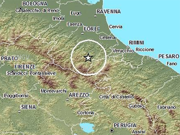 Terremoto del 22 aprile 2013 nel Montefeltro, mappa dell'Ingv