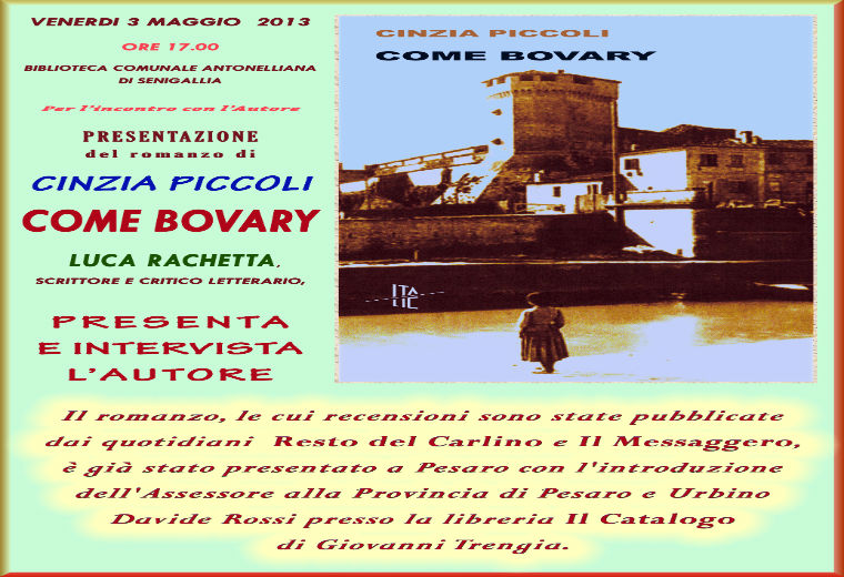 La copertina del volume di Cinzia Piccoli, "Bovary"
