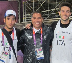 Il ct Paulao assieme a due atleti della Nazionale di beach volley alla recenti Olimpiadi di Londra