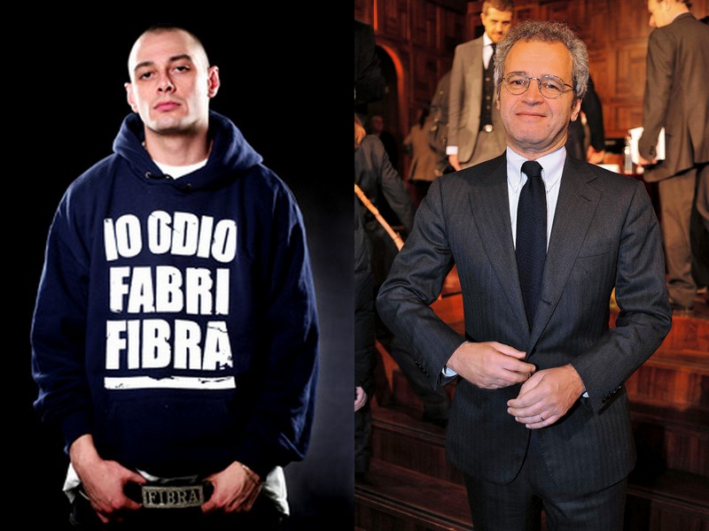 Fabri Fibra ed Enrico Mentana