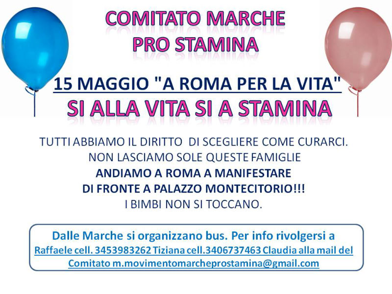 Manifestazione a Roma del Comitato Marche Pro-Stamina