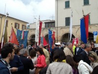 Le persone intervenute al 69° anniversario dell'eccidio di Monte S. Angelo