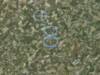 La mappa delle tre municipalità (Ripe, Castel Colonna e Monterado) unite nel nuovo Comune di Trecastelli