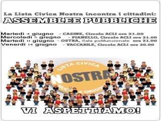 Lista civica NOstra, programma incontri giugno 2013