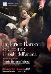 Locandina dell'incontro "Federico Barocci e Urbino: i luoghi dell'anima"