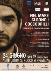 volantino dello spettacolo teatrale di Bam Teatro "Nel mare ci sono i coccodrilli"
