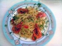 Spaghetti ciauscolo e mazzancolle