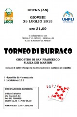locandina del torneo di burraco ad ostra