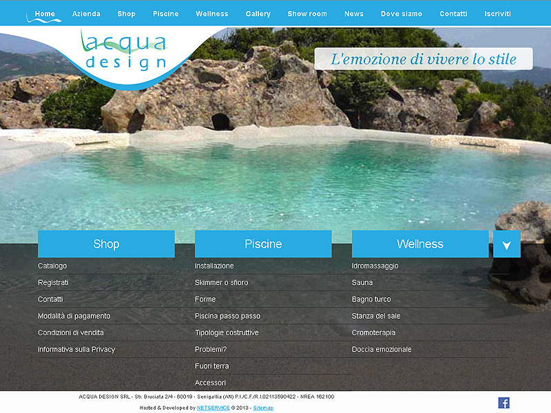 Acqua Design: sito web realizzato da Netservice