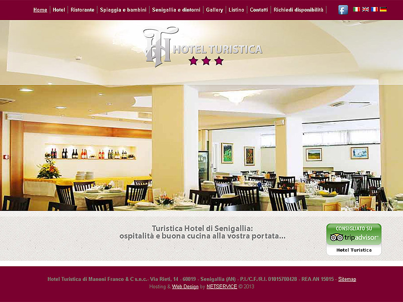 Hotel Turistica di Senigallia: sito web costruito da Netservice