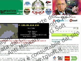 Schermata di Tgsoft sul Trojan FAKEGDF con l'immagine di Giorgio Napolitano