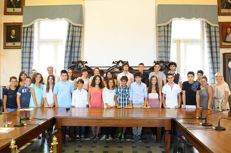 Gli studenti vincitori del premio Grandi 2013 a Corinaldo