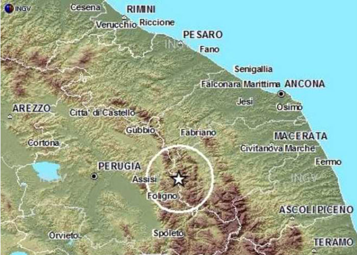 Epicentro del terremoto del 17 settembre 2013 nelle Marche
