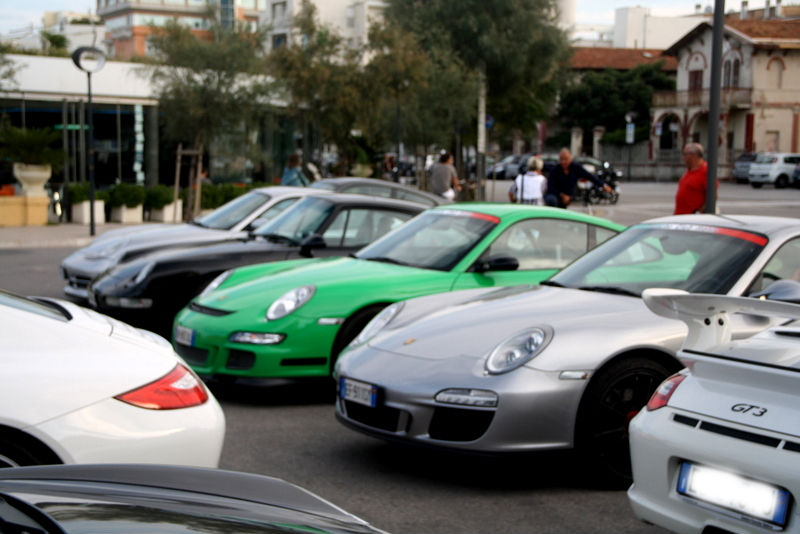 Le auto che si sono radunate davanti la Rotonda a Mare