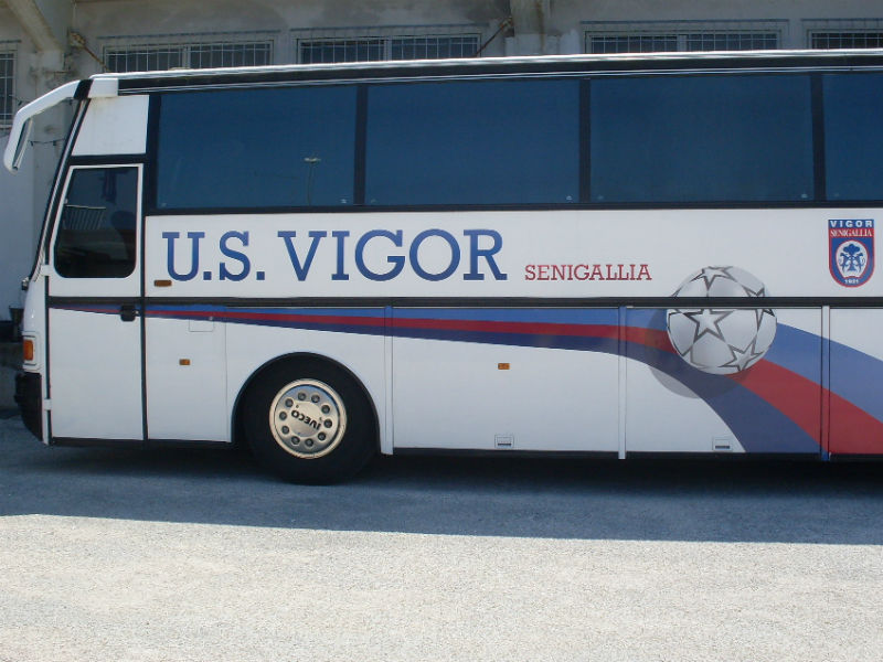 L'autobus utilizzato dalla Vigor per le trasferte