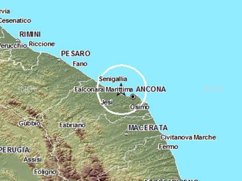 Localizzazione della scossa di terremoto di venerdì 4 ottobre 2013