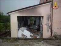 La pertinenza andata a fuoco su strada del Ferriero