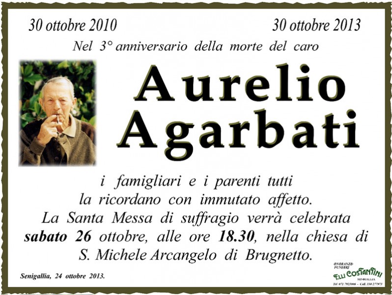 Manifesto in memoria di Aurelio Agarbati