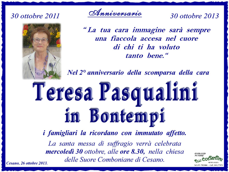 Manifesto in ricordo di Teresa Pasqualini