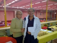 Ivano Faini ed Enzo Pettinelli (sx) dopo il torneo di biathlon al centro olimpico tennistavolo di Senigallia