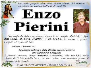 Manifesto funebre per Enzo Pierini
