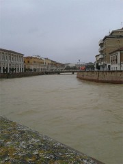 Maltempo a Senigallia: fiume Misa ingrossato