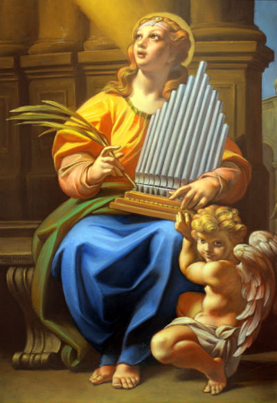 Il quadro di Santa Cecilia nella Chiesa di Scapezzano