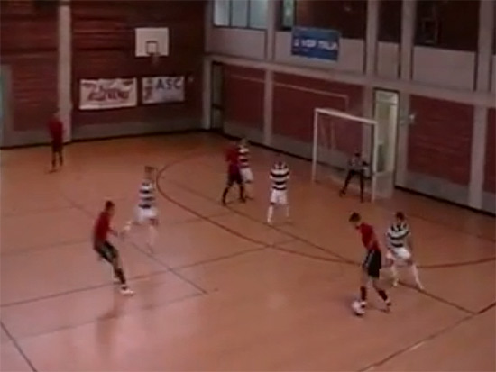 Un momento del match tra Corinaldo C5 vs Adverso Ascoli Piceno