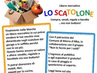 locandina del mercatino "Lo Scatolone"