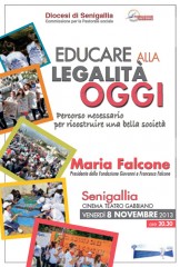 Locandina dell'incontro con Maria Falcone a Senigallia
