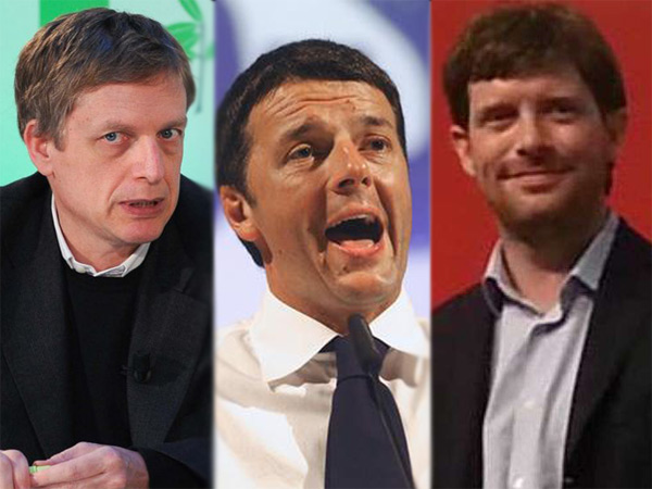 sfida a tre per la segreteria del PD: Gianni Cuperlo, Mattero Renzi e Giuseppe Civati