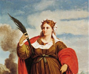 Santa Barbara raffigurata in un dipinto