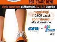 Locandina del l’operazione "10.000 passi per stare bene" al centro commerciale "Il Maestrale" di Senigallia