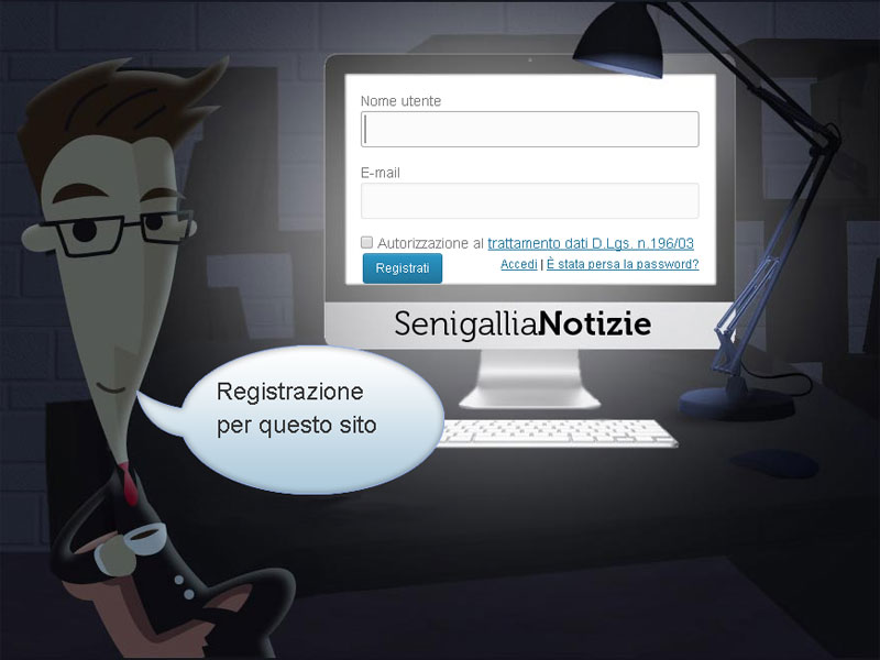 La pagina di registrazione utenti di SenigalliaNotizie.it