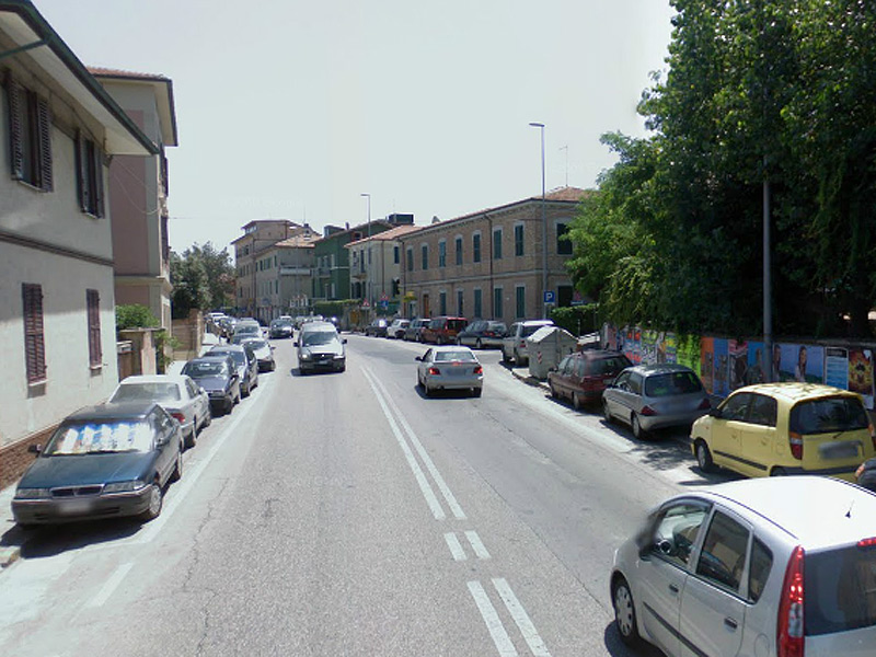 L'incrocio tra via Flaminia e via Costantini a Palombina di Ancona
