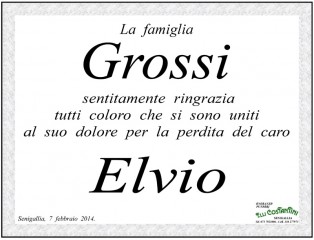 Manifesto funebre per Elvio Grossi - Onoranze F.lli Costantini