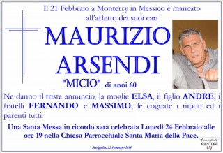 Manifesto funebre per Maurizio Arsendi