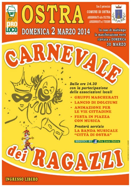 Locandina del Carnevale 2014 a Ostra
