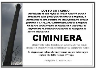 Il 'manifesto funbre' sulla morte della ciminiera
