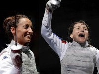 Le campionesse della scherma Elisa Di Francisca e Giovanna Trillini