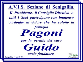 Guido Pagoni, il ricordo dell'Avis