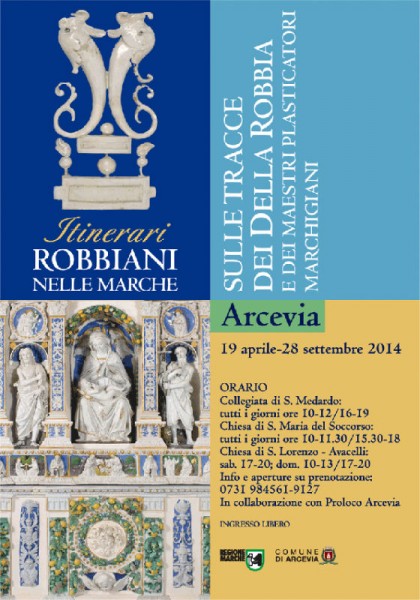 Manifesto per la mostra ad Arcevia su Giovanni Della Robbia