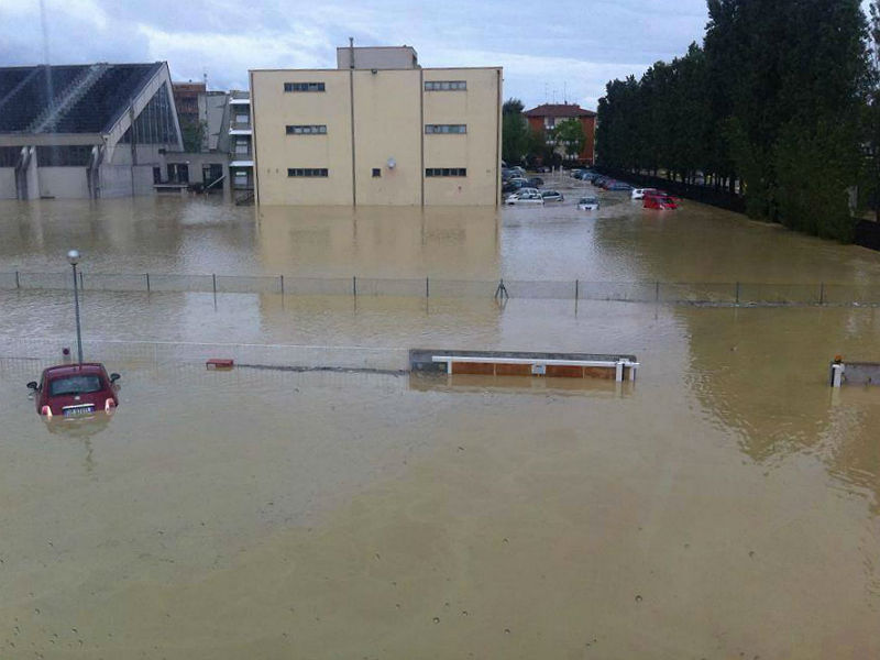 Senigallia alluvionata: la zona del campus scolastico