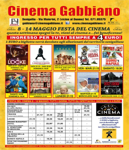 Festa del Cinema al Gabbiano, maggio 2014