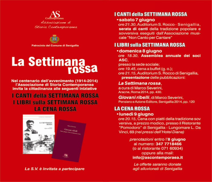 Iniziative a Senigallia per anniversario della Settimana Rossa