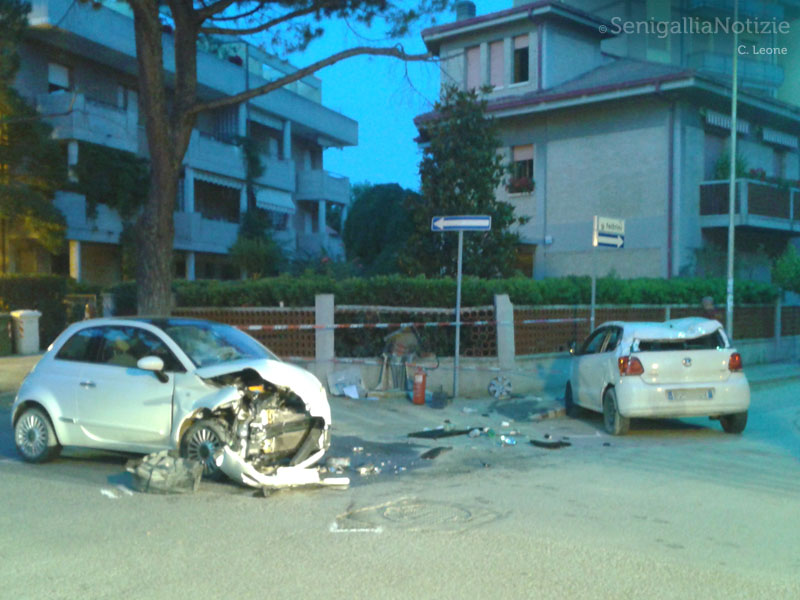Incidente a Senigallia tra via Feltrini e viale Anita Garibaldi
