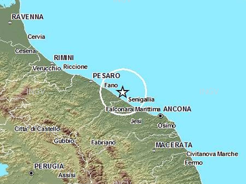 Terremoto in mare al largo di Marotta